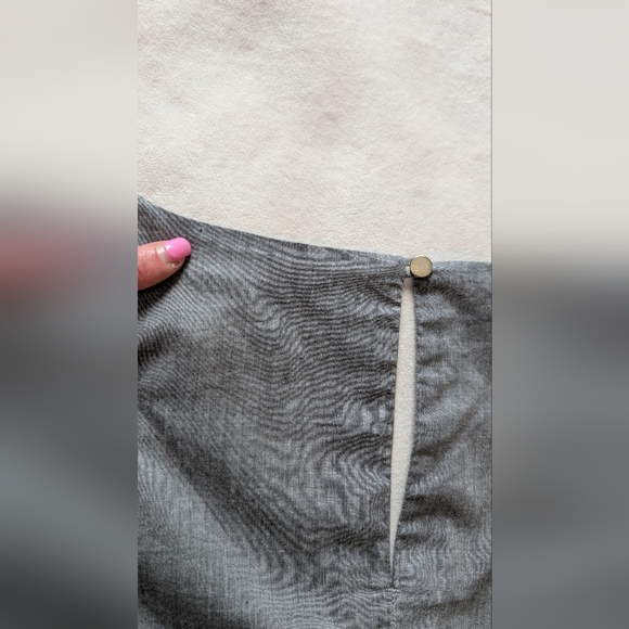 White House Black Market Women's Blouse Gray Peplum Cotton Top Size 6 - Picture 14 of 15